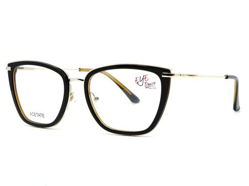Dámské brýle Eye Dance E 451 C3 černé se zlatou kovovou postranicí.